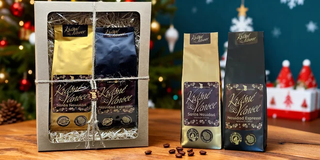 Vánoční edice káv: 100% arabika, mletá i zrnková