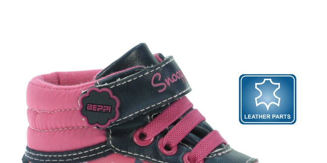 Dětské růžové kotníkové boty se Snoopym Beppi