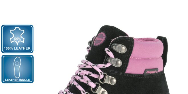 Dámská černá obuv s růžovými detaily Beppi