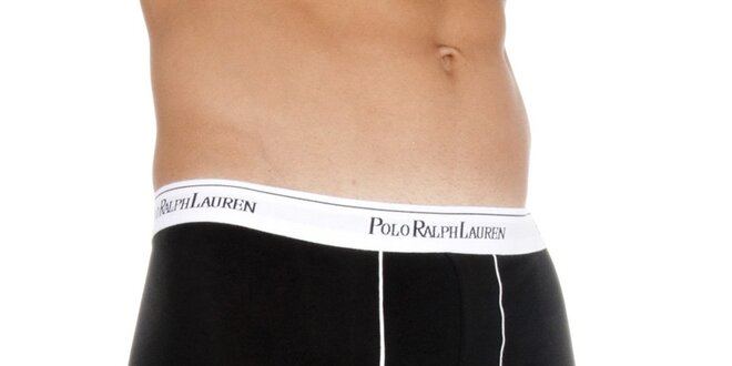 Pánské černé boxerky Polo Ralph Lauren s bílým lemem