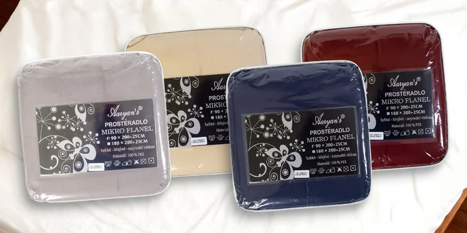 Mikroflanelová prostěradla na jednolůžko a dvoulůžko