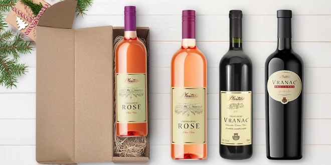 Vína Plantaže z Černé Hory v dárkovém balení