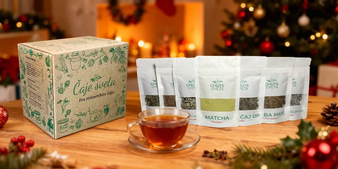 Krabička se 7 druhy sypaných čajů na cca 50 šálků