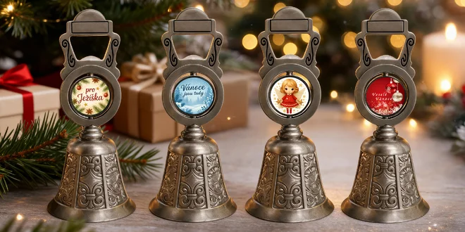 Přivolejte Ježíška: ozdobný kovový zvonek