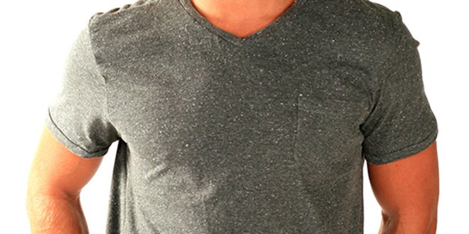 Pánské tričko v antracitově šedé barvě New Caro