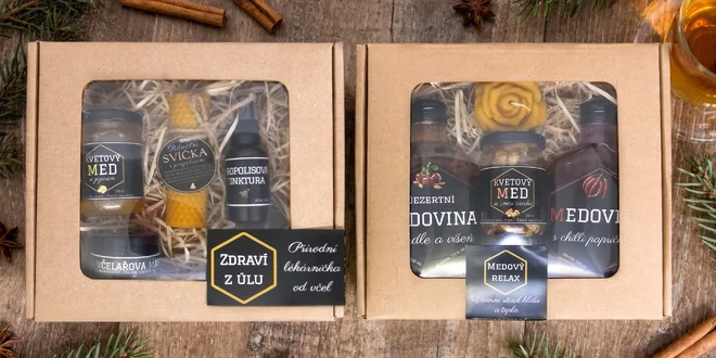 Medové balíčky: české medy, svíčky, propolis i včelí pyl
