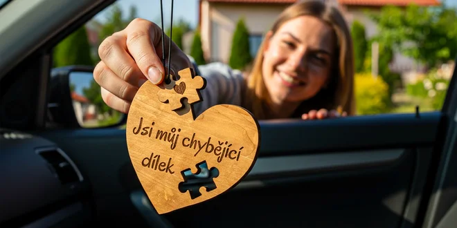 České vůně do auta: prase i jiné motivy ze dřeva