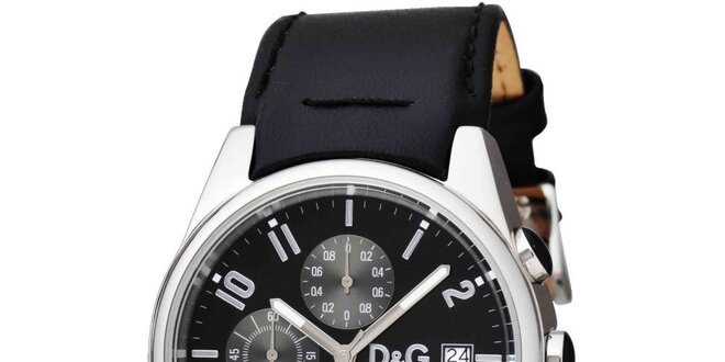 Pánské hodinky z nerezové oceli s koženým páskem Dolce & Gabbana