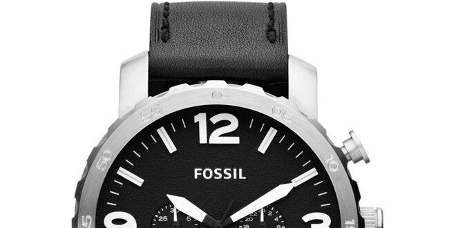 Pánské hodinky ve stříbrné barvě s černým ciferníkem Fossil