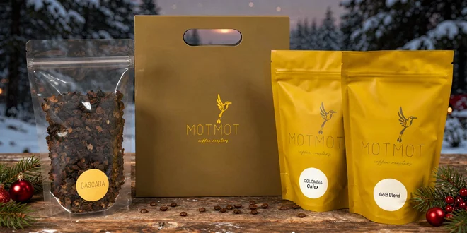 Dárkové balení kávy Motmot vč. cascary