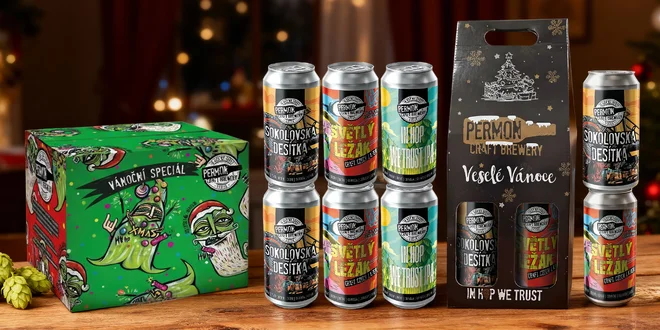 Vánoční balení piv Permon: ležák, desítka i IPA 15°