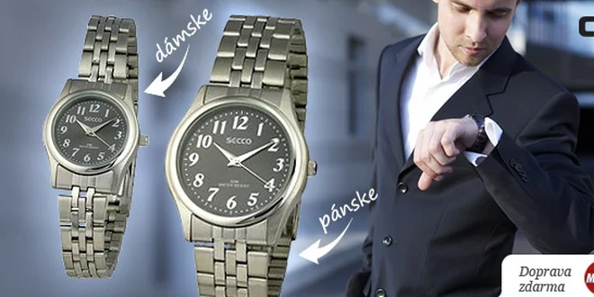 DÁMSKE alebo PÁNSKE náramkové hodinky značky SECCO