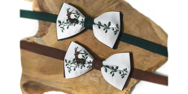 Pánsky folklórny motýlik alebo set s trakmi