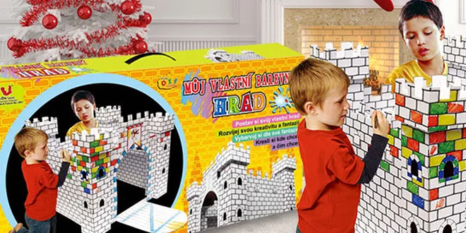 Hrad v podobě 3D omalovánky
