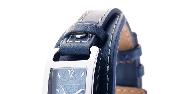 Dámské náramkové hodinky Tom Tailor s tmavě modrým koženým řemínkem