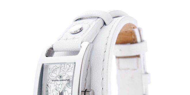 Dámské náramkové hodinky Tom Tailor s bílým koženým řemínkem