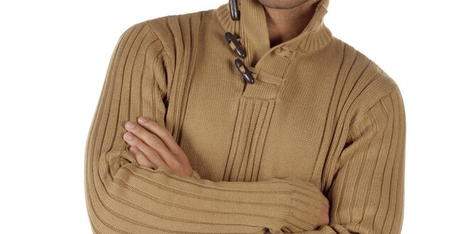 Pánský velbloudí svetr s olivkami CLK