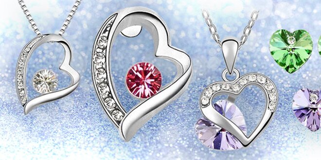 Valentýnská sada náušnic a náhrdelníku Swarovski Elements