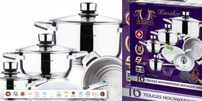 16-dielna sada kuchynských hrncov