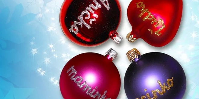 4 x Vianočné gule s vlastným nápisom