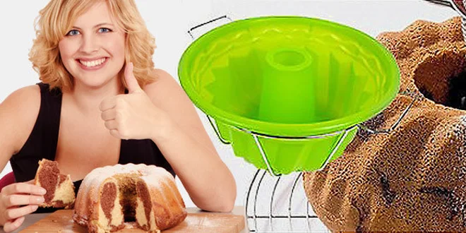 Silikónova forma na bábovku spolu s kovovým stojanom alebo silikónová forma na pečenie Muffinov