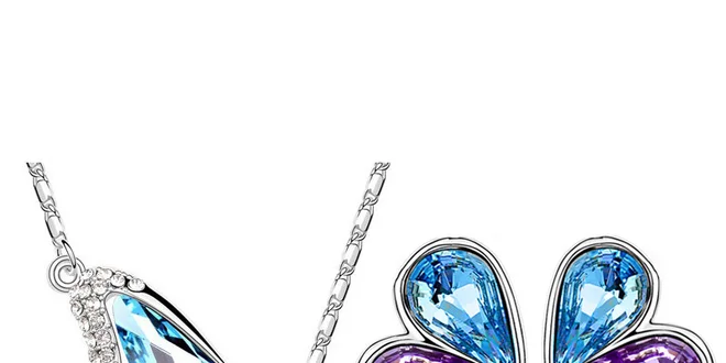 Krásna 3-dielna súprava šperkov v 4 farbách zdobená kryštálmi