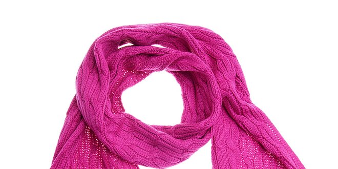 Dámská sytě růžová pletená šála Fraas