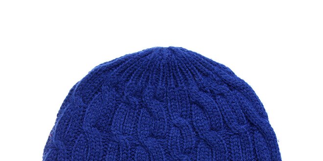Dámská zářivě modrá pletená čepice Fraas