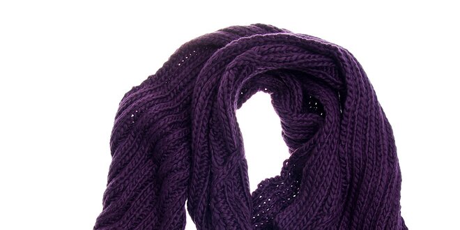 Dámská tmavě fialová pletená šála Fraas