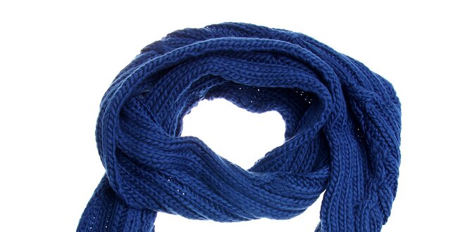 Dámská zářivě modrá pletená šála Fraas