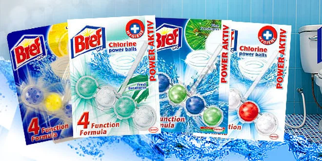 Hygienický osviežovač do WC misy BREF 10 ks