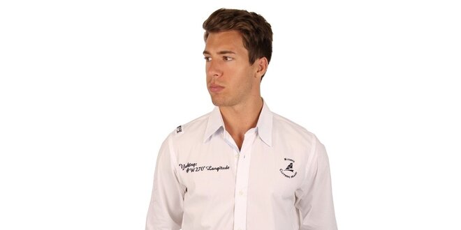 Pánská bílá košile s nášivkami s motivem jachtingu M. Conte