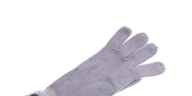 Dámské světle šedé rukavice Pietro Filipi s chlupatým lemem