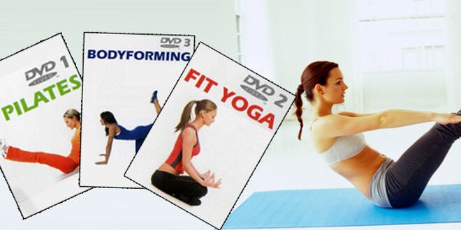 Kompletní cvičení - Bodyforming, Fit Yoga, Pilates - 3 DVD