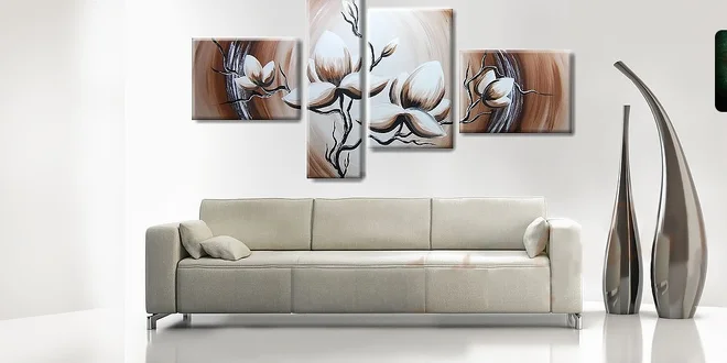 Ručne maľované 4-dielne obrazy