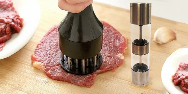 Tenderizér a obojstranný mlynček na korenie a soľ