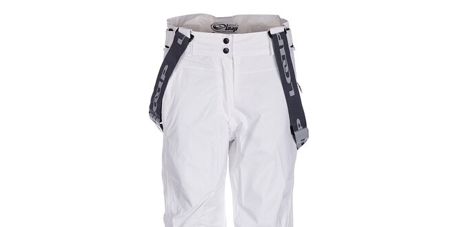 Dámské bílé lyžařské kalhoty Loap s kšandami