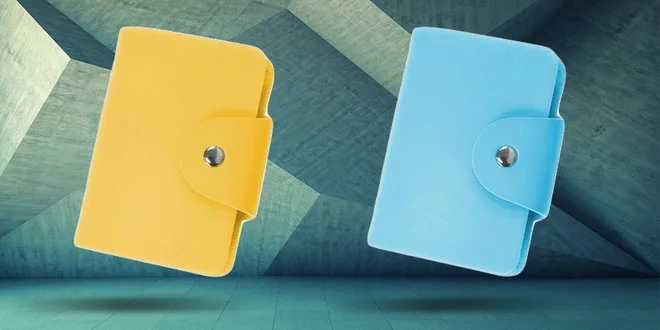 Šikovné farebné puzdro na doklady a peniaze