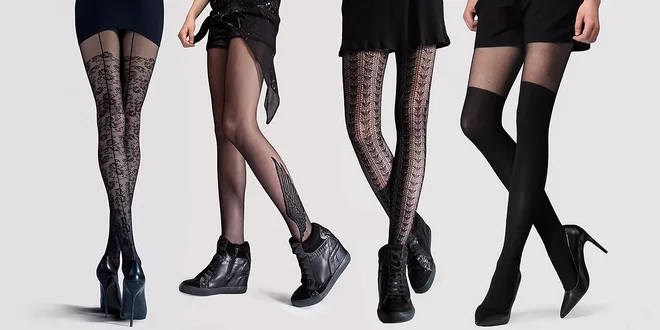 Kvalitné značkové vzorované pančuchy v 16 motívoch