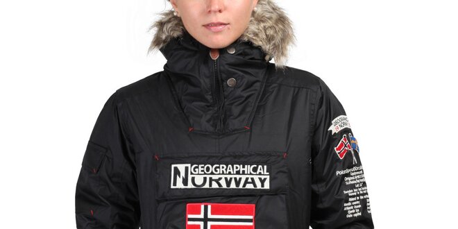 Dámská černá bunda s kapucí Geographical Norway