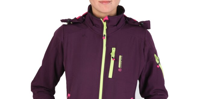 Dámská fialová bunda s barevnými zipy Geographical Norway
