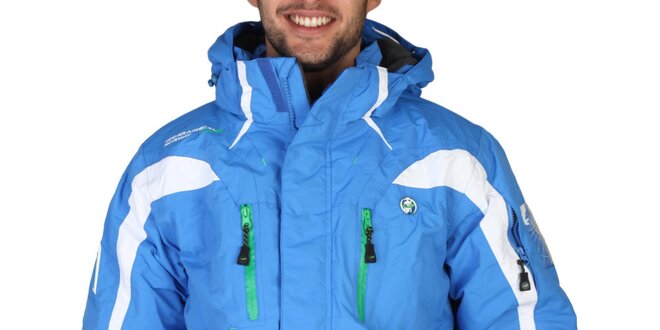 Pánská lyžařská modrá bunda s bílými prvky Geographical Norway