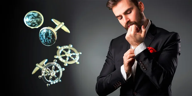 Súprava ručne robených dámskych a pánskych manžetových gombíkov