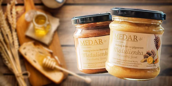 Krémy zo 100 % prírodného medu so škoricou alebo so zázvorom