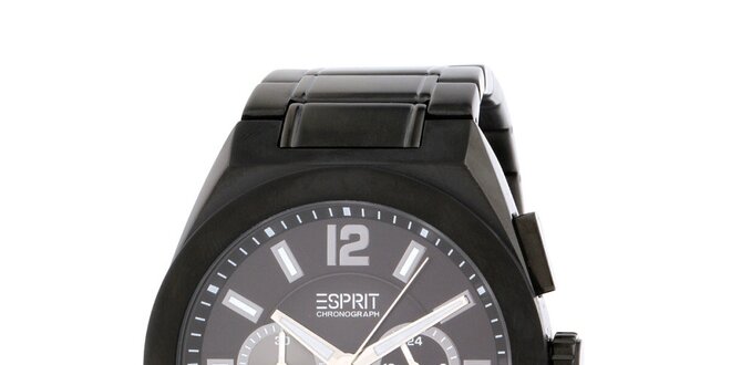 Pánské černé hodinky s chronografem Esprit