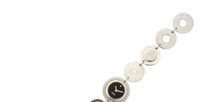 Dámské stříbrné náramkové hodinky Esprit s černým ciferníkem