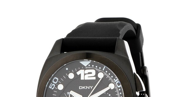 Pánské tmavé hodinky s chronografem DKNY
