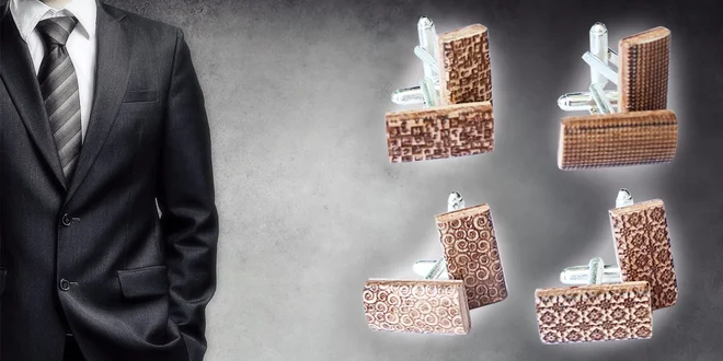 Originálne drevené manžetové gombíky