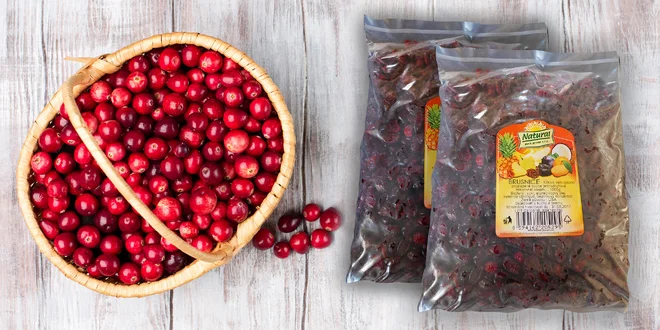 Sušené brusnice 1000 gramov - zdroj vitamínu C a silné prírodné antibiotikum