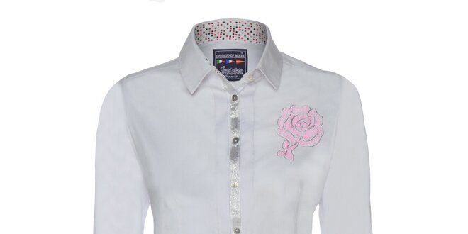 Dámská bílá košile s květinou Giorgie Di Mare